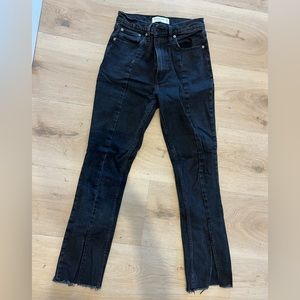 Abercrombie black jeans with slit at the bottom